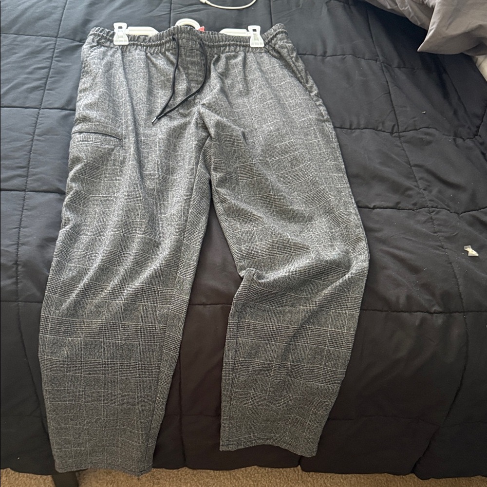 Original Use Black and Gray Checkered Joggers